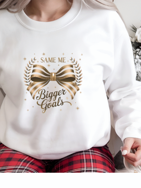 Same Me, Bigger Goals Sweatshirt – Unisex Heavy Blend for Motivated Comfort